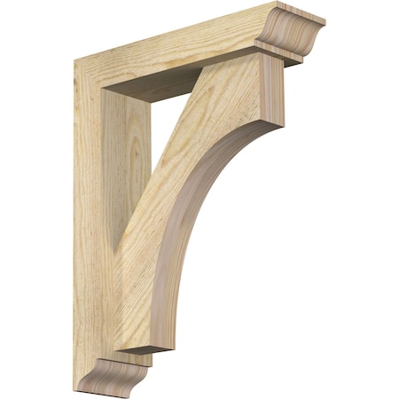 Ekena Millwork Westlake Traditional Rough Sawn Bracket w/ Offset Brace, Douglas Fir, 4"W x 14"D x 18"H BKT0402X14X18WTL01RDF